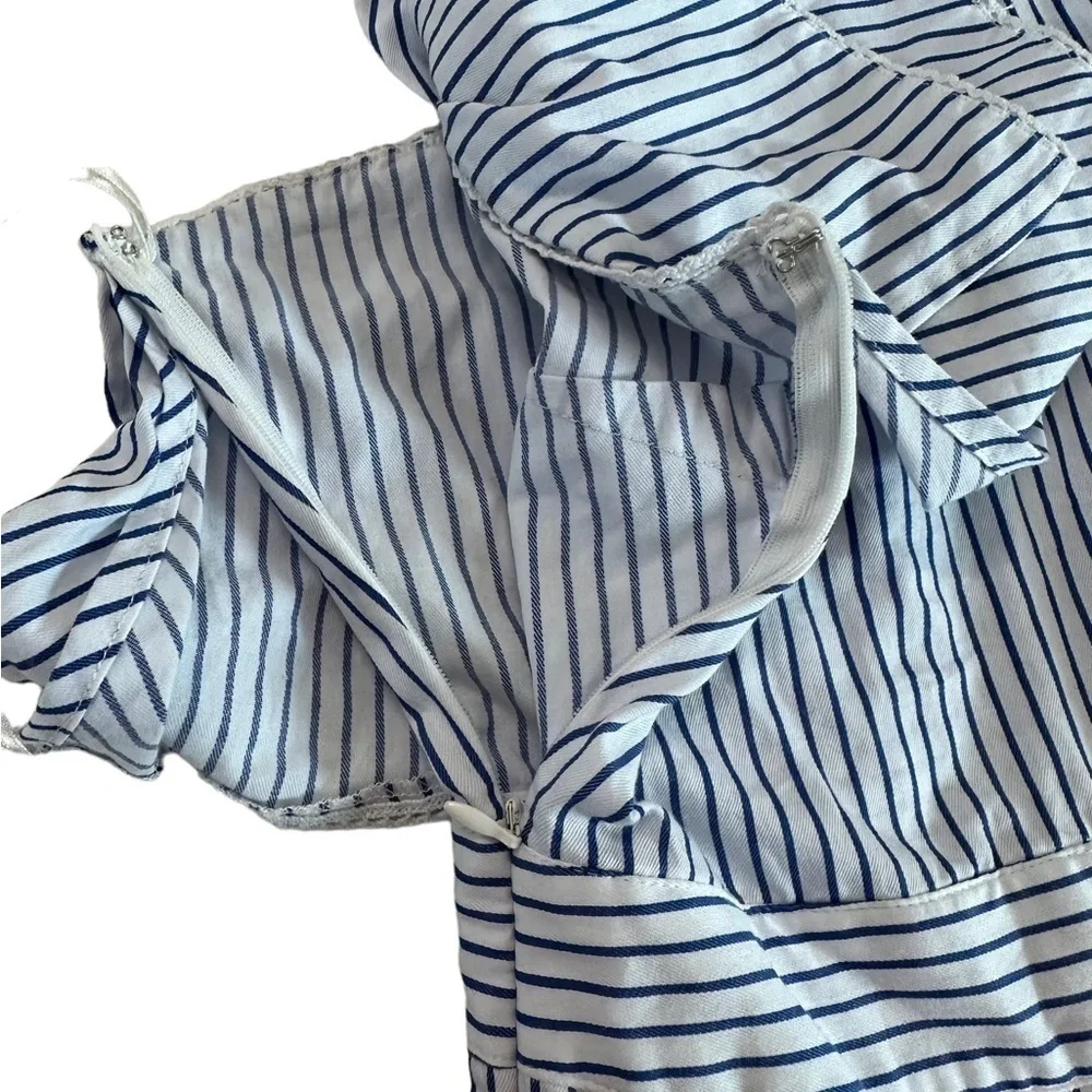 Lost Ink One Shoulder Wide Leg Jumpsuit in Stripe Size XS